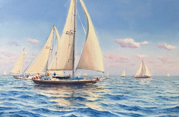 Seascape with sailboats 32